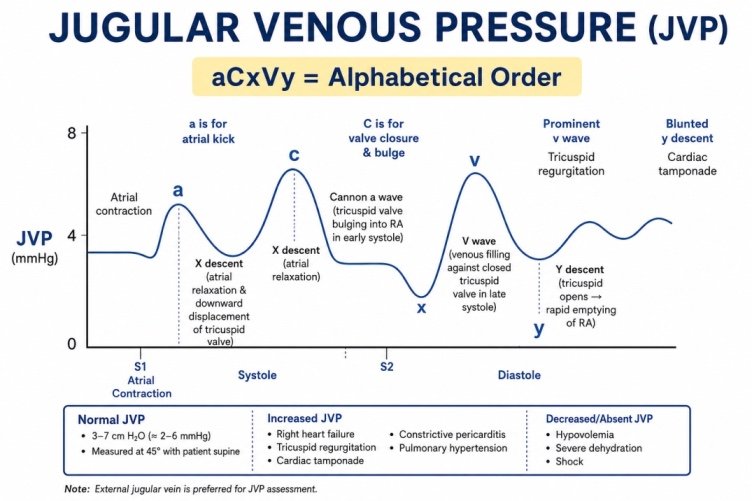 JVP Waveforms mnemonic